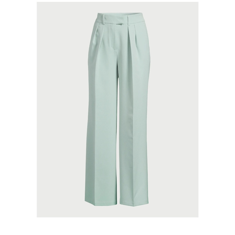 Scoop Women's High Waist Pleated Wide Leg Crepe Pants, 31.5" Inseam, color Ether